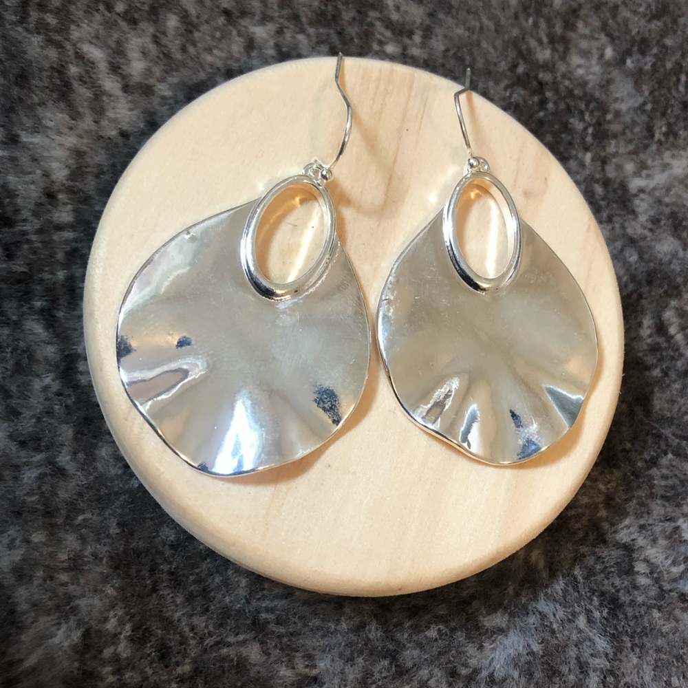 Ally Silver Hammered Teardrop Earrings